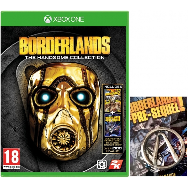Borderlands The Handsome Collection Xbox One Game + Pin Badge Borderlands The Handsome Collection Xbox One Game + Pin Badge